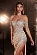 LaDivine CD848 Off The Shoulder Fringe Strap Dress