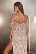 LaDivine CD848 Off The Shoulder Fringe Strap Dress