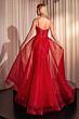 LaDivine CD863 Long Overskirt Geometric Dress