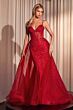 LaDivine CD863 Long Overskirt Geometric Dress