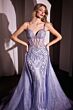 LaDivine CD863 Long Overskirt Geometric Dress