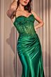LaDivine CD868 Sheer Corset High Slit Dress