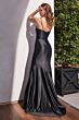 LaDivine CD873 Lace-Up Neckline High Slit Dress