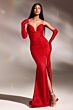 LaDivine CD889 Opera Gloves Ruched Dress