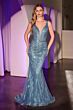LaDivine CD935 Plunging Neckline Embellished Dress