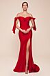 LaDivine CD943 Bow Straps Off The Shoulder Dress