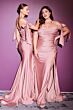 LaDivine CD943 Bow Straps Off The Shoulder Dress