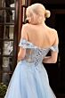 LaDivine CD961 Off The Shoulder Lace-Up Back Dress