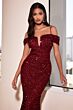LaDivine CD975 Off The Shoulder Sequin Dress
