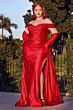 LaDivine CD988C Cutaway Slit Off The Shoulder Dress