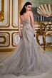 LaDivine CD994 Sheer Bodice Embellished Dress