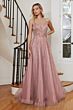 LaDivine CD994 Sheer Bodice Embellished Dress
