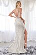 LaDivine CDS359 Plunging Neckline Sequin Dress