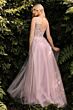 LaDivine CDS409C Applique Bodice V-Neck Dress