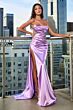 LaDivine CDS411 High Slit Strapless Dress