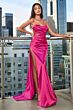 LaDivine CDS411 High Slit Strapless Dress