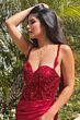 LaDivine CDS412 Exposed Back Lace Corset Dress