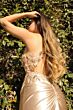 LaDivine CDS412 Exposed Back Lace Corset Dress