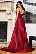 LaDivine CDS418 Embellished Bodice Side Tail Dress
