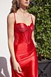 LaDivine CDS426 Beaded Corset Side Slit Dress