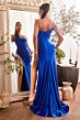 LaDivine CDS449 Fringe Strap Pleated Bodice Dress