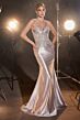 LaDivine CDS450 Lace Bodice Pleated Bust Dress