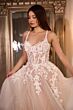 LaDivine CDS477W Floral Appliques Corset Top Wedding Dress