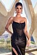 LaDivine CDS489 Side Slit Scoop Neck Dress