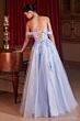 LaDivine CDS490 Corset Bodice Off-The-Shoulder Dress