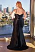 LaDivine CDS495C Spaghetti Strap Plunging Neck Plus Size Dress