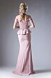 LaDivine CF134 Sweetheart Neck Peplum Dress