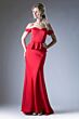 LaDivine CF134 Sweetheart Neck Peplum Dress
