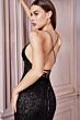 LaDivine CF199 Scoop Neckline Sequin Dress