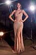 LaDivine CF199 Scoop Neckline Sequin Dress