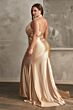 LaDivine CH079C Side Drape Halter Neck Plus Size Dress