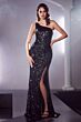 LaDivine CH118 One Shoulder Sequin Dress