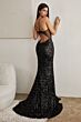 LaDivine CH127 Cutout Back Sequin Dress