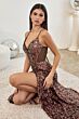 LaDivine CH127 Cutout Back Sequin Dress