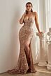 LaDivine CH127 Cutout Back Sequin Dress