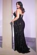 LaDivine CH151 Strapless Sweetheart Sequin Dress