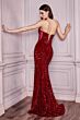 LaDivine CH151 Strapless Sweetheart Sequin Dress