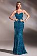 LaDivine CH151 Strapless Sweetheart Sequin Dress