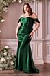 LaDivine CH163C Off The Shoulder Satin Dress