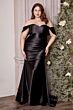 LaDivine CH163C Off The Shoulder Satin Dress