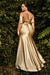 LaDivine CH163C Off The Shoulder Satin Dress