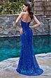 LaDivine CH165 Strapless Asymmetrical Sequin Dress