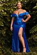 LaDivine CH167C Off The Shoulder Sequin Plus Size Dress