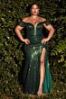 LaDivine CH167C Off The Shoulder Sequin Plus Size Dress