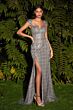 LaDivine CH171 Cap Sleeve Sequin Dress