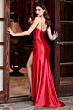 LaDivine CH172 High Slit Cowl Neck Dress